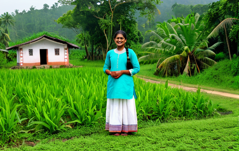 **
A friendly, fully clothed female rural tourism guide, wearing modest traditional Bengali clothing, standing in a lush green village landscape, appropriate attire, safe for work, perfect anatomy, natural pose, professional photography, showcasing the beauty of rural life, family-friendly.
**