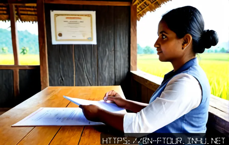 Home 17 농촌관광지도사 자격증 후기 - Photorealistic rural tourism guide certification success scene, a confident Bengali woman in her 30s...